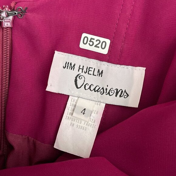 Y2K Strapless Fuchsia Pink Chiffon Gown Sweetheart Neckline Jim Hjelm Occasion 4 - Picture 5 of 10